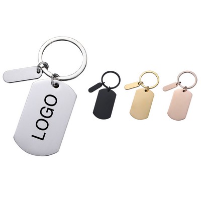 Stainless Steel Dog Tag Keychain