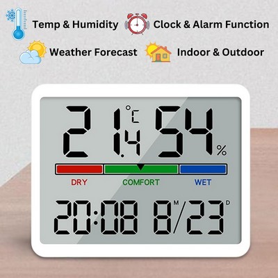 Digital Weather Station Clock with Indoor/Outdoor Monitoring
