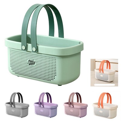Portable Plastic Storage Basket with Handle