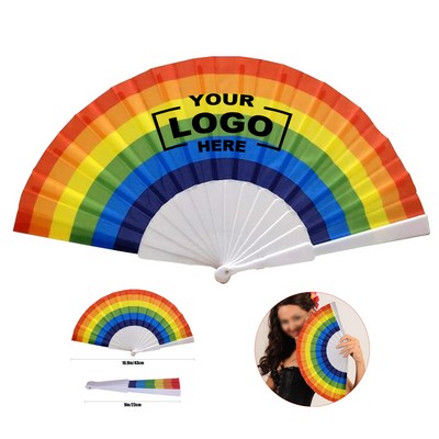 Colorful Handheld Folding Fan.