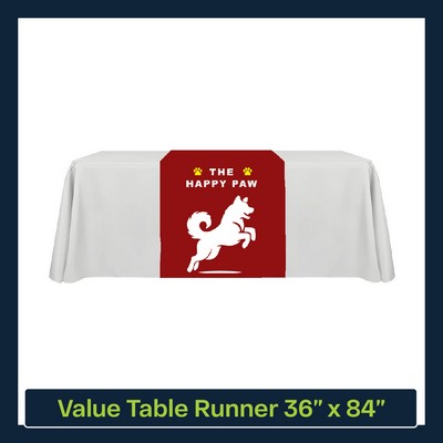 Value 36"W x 84"L Table Runner Full Color Print Dye Sublimation (Full Coverage Dye Sublimation)