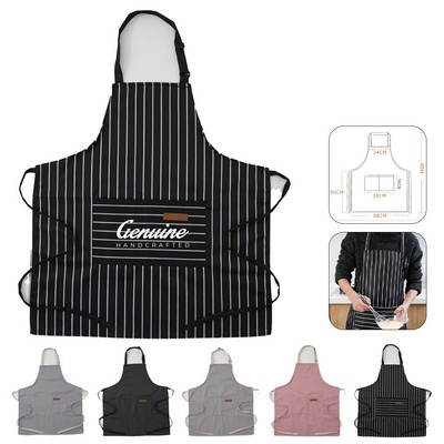 Striped Apron with Two Pockets