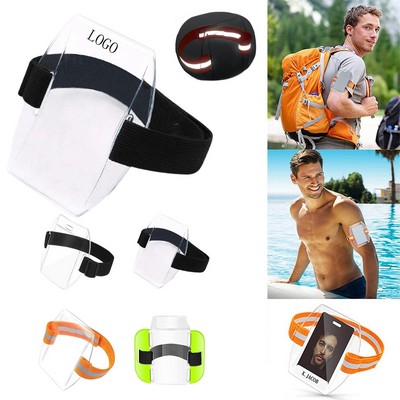 Adjustable Clear PVC Plastic Arm Badge Holder ID Card Holder