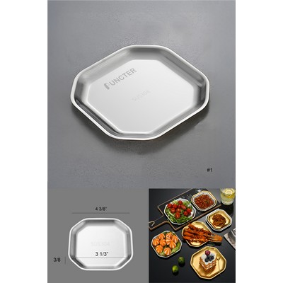 Stainless Steel Snack Seasoning Plate 4.7"