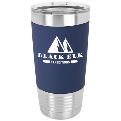 Polar Camel 20 oz. Navy Blue/White Tumbler w/Silicone Grip