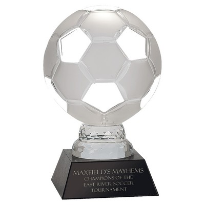 12" Glass Soccer Ball with Marble Base