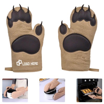 Brown Bear Claw Oven Mitts