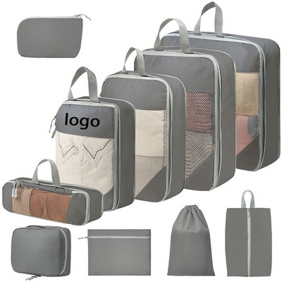 Ten-Piece Set Of See-Through Travel Storage Bags