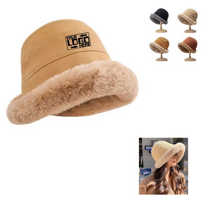 Corduroy Plush Warm Fisherman Cap