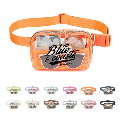 Clear Pvc Double Zip Fanny Pack