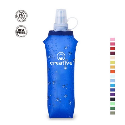 16.9oz Folding TPU Soft Water Bottle W/Dust Cap