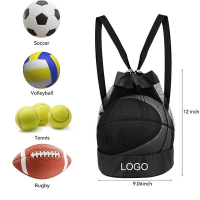 Oxford Cloth Single Ball Mesh Bag Sport Equipment Storage Net w/Adjustable Shoulder Strap 12"x9"