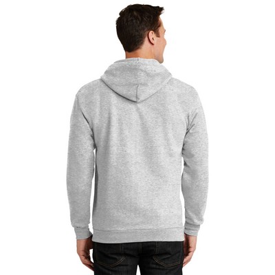 Port & Company Tall Essential Fleece Full-Zip Hooded Sweatshirt.
