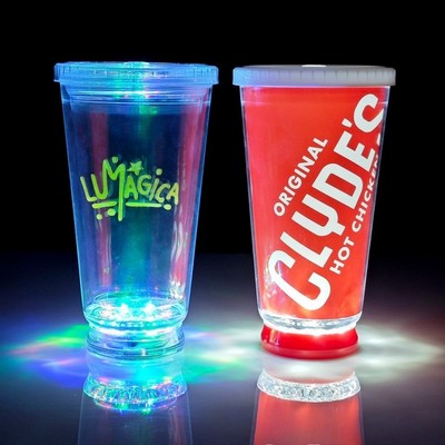 18Oz. Double-Wall Glowing Party Cups For Indoor Outdoor Party Event House Parties Birthdays Weddings