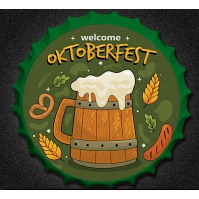 Decorative Hanging Beer Cap for Home & Bar, Vintage Wall Art Tin Plaque Plat Decoration