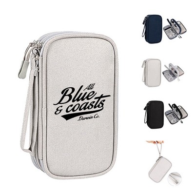 Electronic Essentials Organizer with 2 Compartments and Lanyard