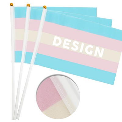 8" X 5" Custom Polyester Hand Flag