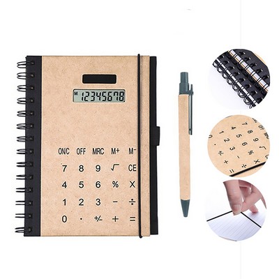 Spiral Notebook Calculator With Pen.