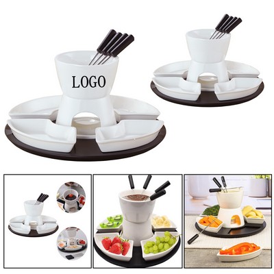 Ceramic Fondue Set with Burner