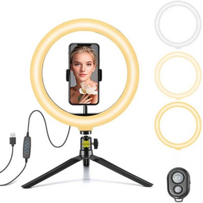 LED Desk Ring Light with Tripod Stand 10"