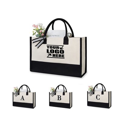 100% Cotton Two Tone Fahion Tote Bag With Customize Option.
