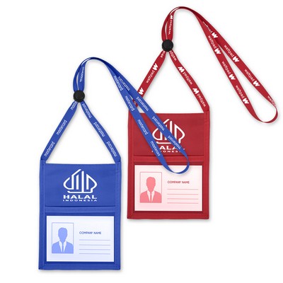 Premium Double Window Pouch With Lanyard