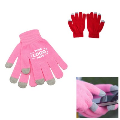 Screen Touch Knit Gloves For Winter