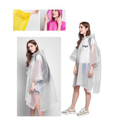 Eva Poncho Raincoat With Drawstring Hood