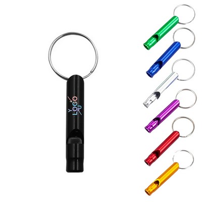 Compact Metal Whistle Keychain
