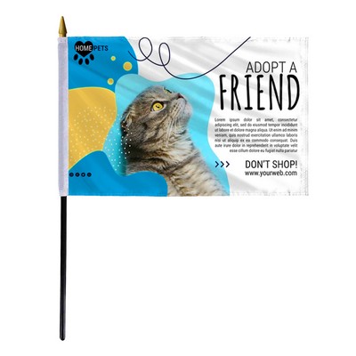 16"X 24" Custom wPoly Stick Flag - Digital Print