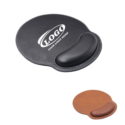 Ergonomic PU Leather Mouse Pad with Wrist Rest