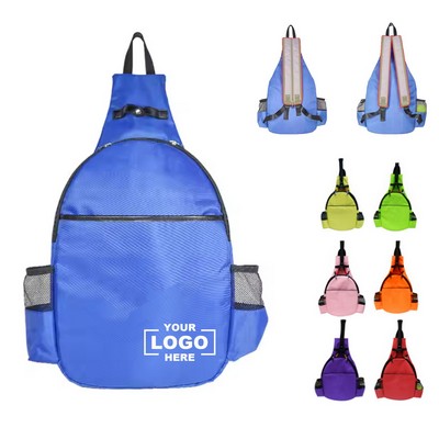 Durable Oxford Tennis Racquet Sling Pack with Adjustable Shoulder Strap