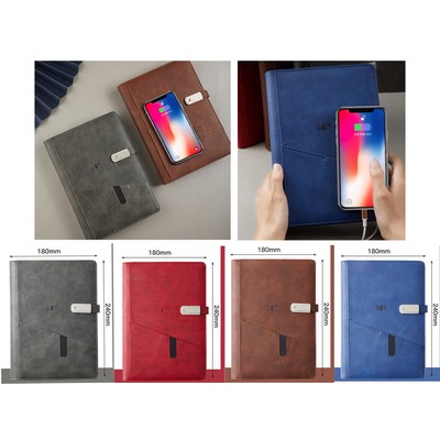 8000Mah Wireless Charger Power Bank Notebook with 16GB USB Flash Drive