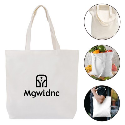 Reusable White Canvas Tote Bag with Base