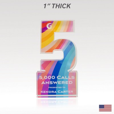 1" USA-Made Acrylic Numerals Style 5 – Plus Series