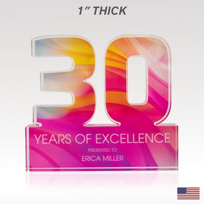 1" USA-Made Acrylic Numerals Style 30 – Plus Series