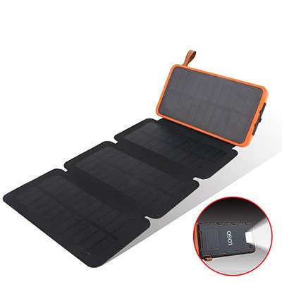 Portable Solar Power Bank with 4 Foldable Solar Panels