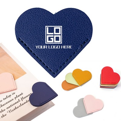 Heart Shape Bookmark PU Leather Page Corner
