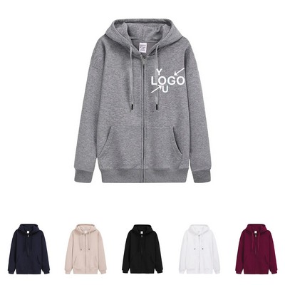 Cotton Full Zip Unisex Hoodie