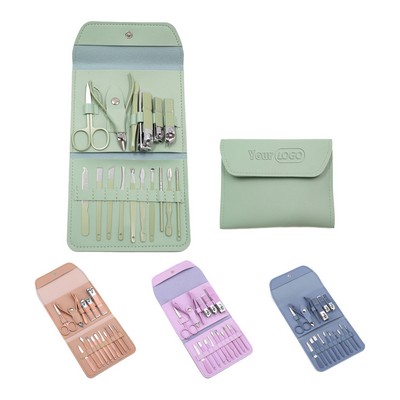 16 Piece Stainless Steel Grooming and Nail Care Kit