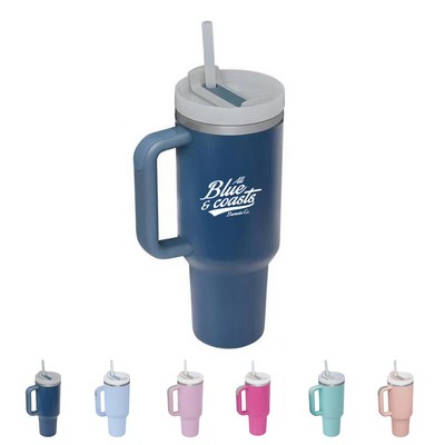 40oz Insulated Stainless Steel Travel Tumbler with Straw