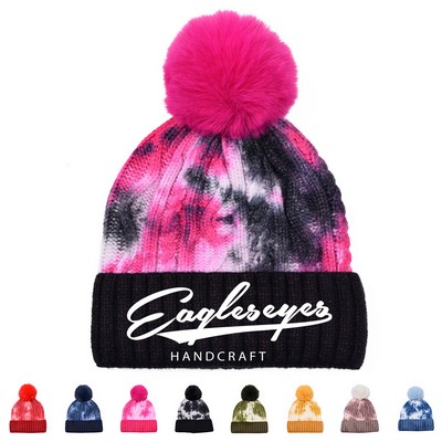 Knit Beanie with Pom-Pom