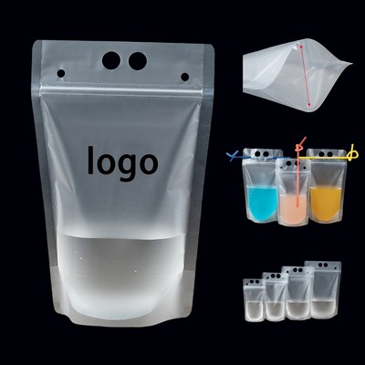 16oz Custom Drink Bag with Straw & Seal