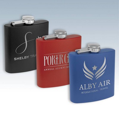 6 Oz. Coated Stainless Steel Flasks
