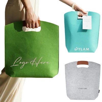 Executive Felt & Leather Tote - Premium Corporate Essential