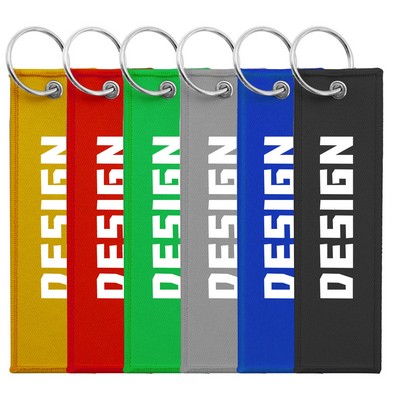 Embroidered Woven Label Keychain MOQ200