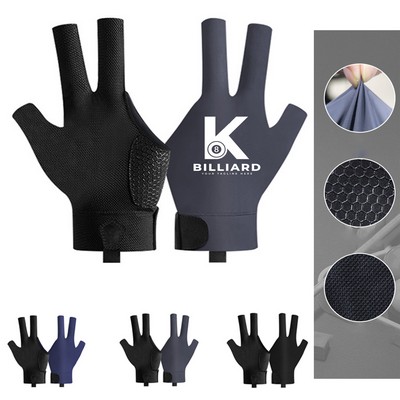 Ice Silk Fingerless Blliard Glove