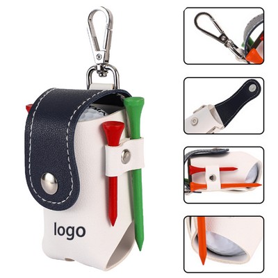 Color Matching PU Leather Golf Ball Bag