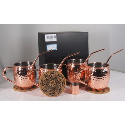Set of mugs for 2 pcs of 16oz Moscow Mules and Straws