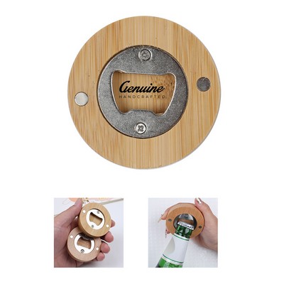Bamboo Magnetic Fridge Bottle Opener